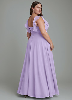 Azazie Leilani Bridesmaid Dresses Lilac A-Line Pleated Chiffon Dress image7