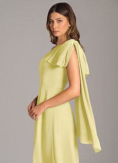 Azazie Tella Brautjungfernkleider A-Linie One-Shoulder Chiffon Kleid Zitronensorbet image8