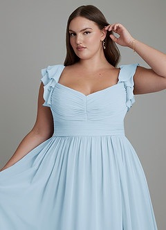 Azazie Anaya Bridesmaid Dresses Sky Blue A-Line Sweetheart Neckline Chiffon Dress image14