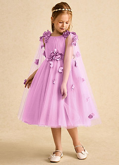 Azazie Staria vestidos de niña de las flores Vestido de Rosa Caramelo de Tul de Princesa con Volante image5