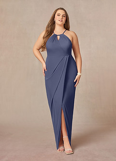 Azazie Hadid vestidos de madre de la novia Vestido de Tormenta de Malla de Recto con Plisado image7