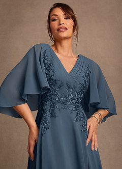 Azazie Tilda Mother of the Bride Dresses Neptune A-Line Lace Chiffon Dress image5
