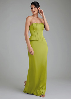Azazie River Robes de demoiselle d'honneur Robe Fourreau Convertible en Satin extensible Corset Citronnelle image5
