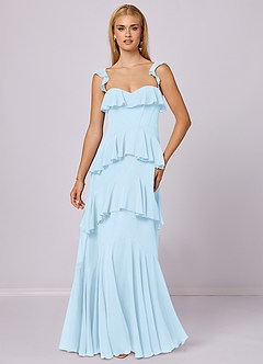 Barbie ♥ Azazie Bridesmaid Dresses Sky Blue A-Line Sweetheart Neckline Chiffon Dress image3