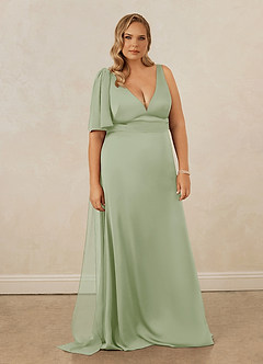 Christian Siriano Bridal for Azazie 1011 Bridesmaid Dresses Plunging Stretch Satin Mermaid Dress image11