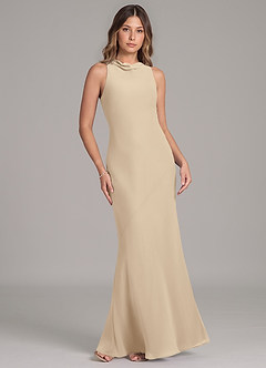 Azazie Allettie Bridesmaid Dresses Champagne Mermaid Chiffon Dress image6