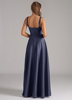 Azazie Shaude Bridesmaid Dresses Stormy A-Line Pleated Stretch Satin Dress image7