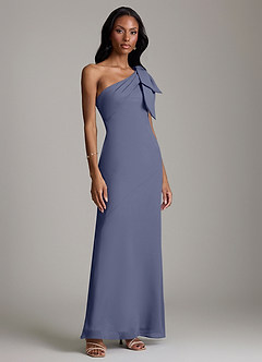 Azazie Yuanna Bridesmaid Dresses Stormy Mermaid One Shoulder Chiffon Dress image4