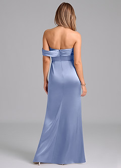 Azazie Lisbeth Bridesmaid Dresses Ice Mermaid Off the Shoulder Stretch Satin Convertible Dress image7