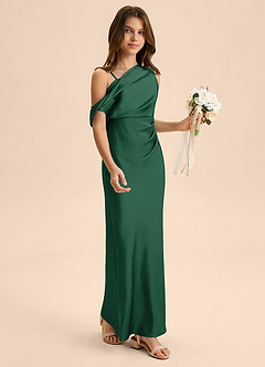 Azazie Emerson Junior Klä av Tubklänning i Stretch Satin Av axeln image5