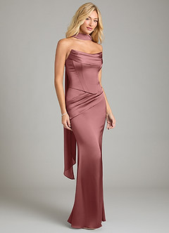 Azazie Sorrel Bridesmaid Dresses Amethyst Mermaid Strapless Stretch Satin Convertible Dress image8