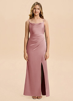 Azazie Christen Junior Klä av A-Line i Stretch Satin Plisserad image1