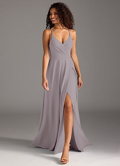 Azazie Davis Bridesmaid Dresses Dusk A-Line Pleated Stretch Crepe Dress image4