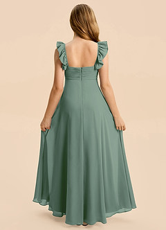 Azazie Dory Junior Eucalyptus A-Line Ruched Chiffon Dress image2