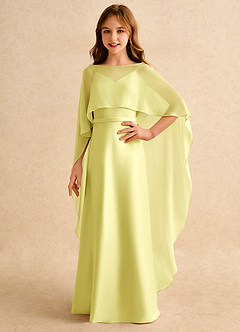 Azazie Fishie Girls Formal Flower Girl Dresses Lemon Sorbet A-Line Matte Satin Dress image1