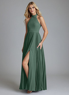 Azazie Keita Final Sale Black A-Line Pleated Chiffon Dress image1