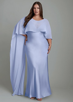 Azazie Stefania Bridesmaid Dresses Ice A-Line Stretch Satin Dress image9