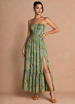 Portia Green Floral Maxi Dress image1