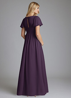 Azazie Verna Maternity Bridesmaid Dresses A-Line V-Neck Ruched Chiffon Floor-Length Dress image2