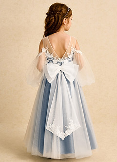 Azazie Zimi Jurken voor bloemenmeisjes Baljurk Jurk van Tule Sweetheart Halslijn Schemering image1