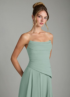 Azazie Gabriela Bridesmaid Dresses Agave A-Line Corset Chiffon Dress image10