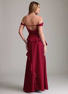 Azazie Sloane Bridesmaid Dresses Burgundy A-Line Sweetheart Neckline Chiffon Dress image7