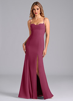 Azazie Wynni Bridesmaid Dresses Mulberry Mermaid Corset Chiffon Dress image1