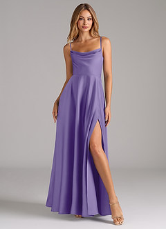 Azazie Elle Brautjungfernkleider A-Linie Plissee Stretch-Satin Kleid Tahiti image4