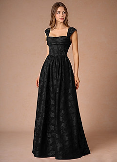 Hazel Noir Robe de bal longue plissée image5