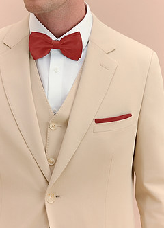 front Matte Satin Bow Tie and Pocket Square Set