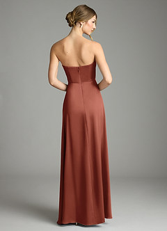 Azazie Wren Bridesmaid Dresses Auburn A-Line Strapless Stretch Satin Convertible Dress image7