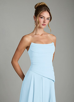 Azazie Gabriela Bridesmaid Dresses Sky Blue A-Line Corset Chiffon Dress image10