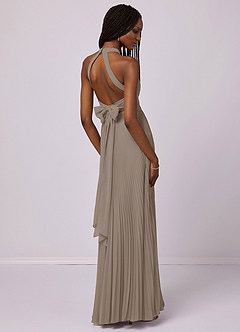 Barbie ♥ Azazie Bridesmaid Dresses Taupe A-Line Pleated Chiffon Dress image6