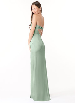 Azazie Leonis Bridesmaid Dresses Agave Mermaid Pleated Stretch Satin Convertible Dress image6