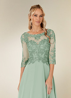 Azazie Monza Mother of the Bride Dresses Agave A-Line Lace Chiffon Dress image5