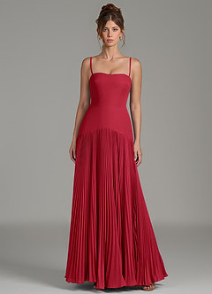 Azazie Yuliana Bridesmaid Dresses Scarlet A-Line Strapless Chiffon Dress image4