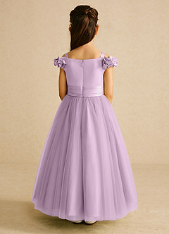 Azazie Jujube vestidos de niña de las flores Vestido de Glicinia de Tul de Corte En A con Perla image5