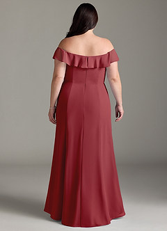 Azazie Sophie Bridesmaid Dresses Pomegranate A-Line Off the Shoulder Chiffon Convertible Dress image7