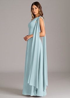Azazie Tella Bridesmaid Dresses Mist A-Line One Shoulder Chiffon Dress image5