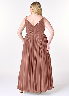 Azazie Raychelle Bridesmaid Dresses Cedar Rose A-Line V-Neck Chiffon Dress image8