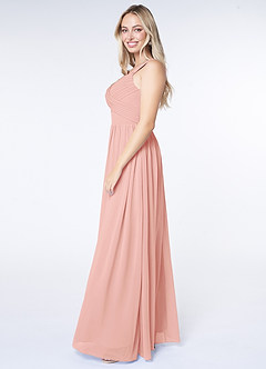 Azazie Raine Final Sale Matcha A-Line Sweetheart Ruched Chiffon Dress image3