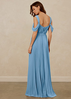 Christian Siriano Bridal for Azazie 1013 Bridesmaid Dresses Steel Blue A-Line Off the Shoulder Chiffon Dress image4
