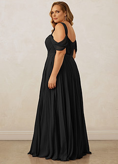 Christian Siriano Bridal for Azazie 1013 Bridesmaid Dresses Black A-Line Off the Shoulder Chiffon Dress image15