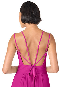 Azazie Farren Bridesmaid Dresses Fuchsia A-Line Pleated Chiffon Convertible Dress image8