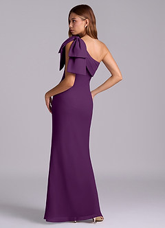 Azazie Yuanna 신부 들러리 드레스 인어 한쪽 어깨 쉬폰 바닥 길이 드레스 image6