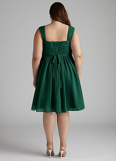 Azazie Angie Bridesmaid Dresses Emerald A-Line Corset Chiffon Dress image15