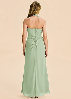 Azazie Destiny Junior Dusty Sage Sheath Ruched Chiffon Dress image2
