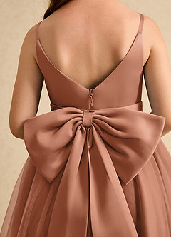 Azazie Patootie Flower Girl Dresses Bronzer A-Line Spaghetti Strap Tulle Dress image6