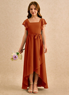 Azazie Milly Girls Formal Flower Girl Klänningar Klä A-Line i Chiffong Plisserad image3