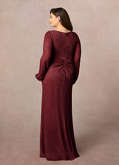 Azazie Sterling vestidos de madre de la novia Vestido de Rubí de Malla Metálica de Corte En A con Volante image6